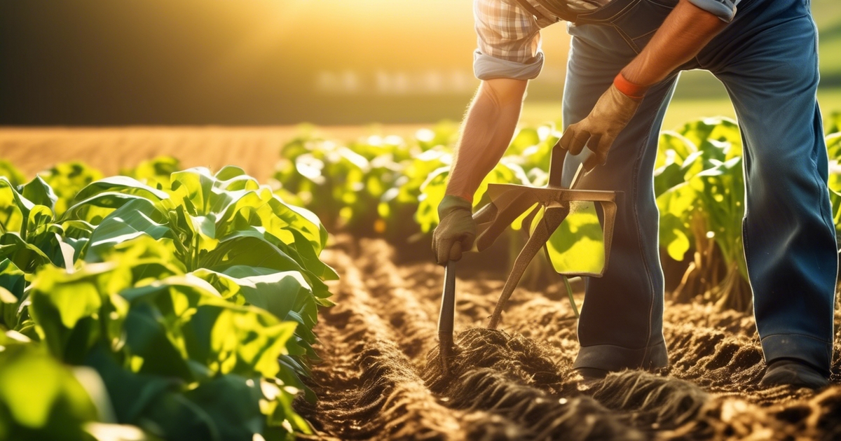 Farmer ploughing a field