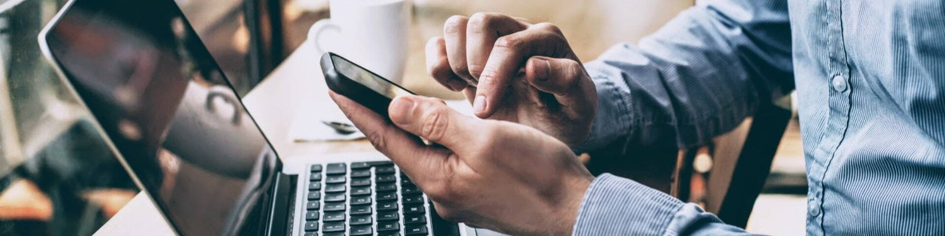 making a phone call at a desk